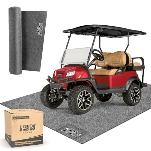 10L0L Golf Cart Premium Garage Floor Mat-Waterproof Anti-Slip Thickened Mat for Golf Cart Motorcycle Mower ATV UTV Parking Mat-106in x 59in - color: Gray