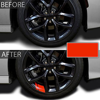 Kemaily Wheel Decals Hash Stripe Stickers Fits 18''- 21'' Wheels, 6Pcs Reflective Car Wheel Rim Decal Stripes Decoration Accessories (Red)