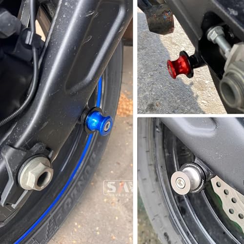 2pcs M8*1.5 Motorcycle Swing Arm Sliders Spools for H-onda CBR150 CBR100f CBR1000rr CBR1100xx CBR125 CBR250 CBR400rr CBR400f CBR450sr CBR600rr CBR600f CBR900rr CBR954rr (Blue) - color: Spool - Blue