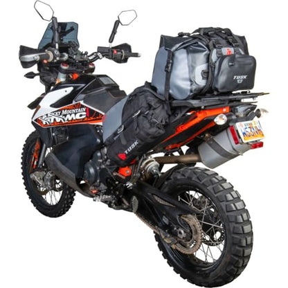 TUSK Highland X2 Rackless Luggage System w/Medium Dry Duffel/Large Bottle Holders Standard Heat Shield Black/Tan