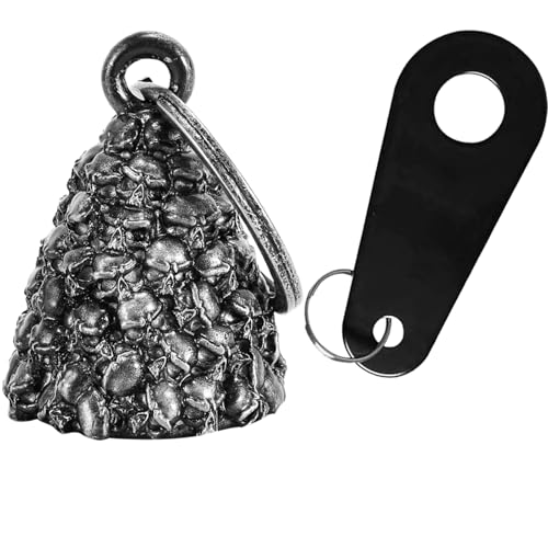 Dream Apparel Motorcycle Bell Guardian Angel Drive Away Gremlin, Biker Bell for Men Women Rider Riding, Good Luck Gift - style: Skulls