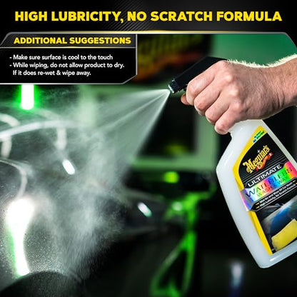 Meguiar's Ultimate Waterless Wash & Wax, Scratch-Free Waterless Wash Spray That Makes Car Detailing Quick and Easy, 2-in-1 Wash and Wax, 26 Oz - size: 26 Fl Oz (Pack of 1)