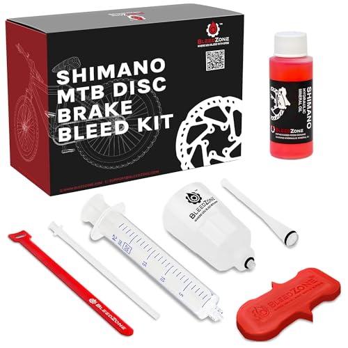 BleedZone Shimano Brake Bleed Kit with 60ml Mineral Oil - Hydraulic Brake Kit for Shimano Disc Brakes, Bike Brake Bleeder Kit, MTB Brake Bleed Kit, and Mineral Oil Brake Maintenance - style: MTB