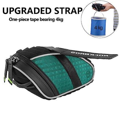ROCKBROS Bike Saddle Bag Bicycle Seat Bag 3D Shell Saddle Bag Under Seat Cycling Seat Pack for Mountain Road Bike Bicycle - color: Green