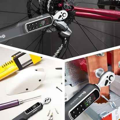 Digital Torque Wrench 0.4-22.1 Ft.Lb/0.5-30 Nm, 1/4 Drive Dual Direction Rachet Torque Wrench with Vibration, Buzzer and LED Alert, Electronic Torque Wrench for Bike Motorcycle Car Repair - size: 0.4-22.1 Ft.Lb/0.5-30 Nm-V