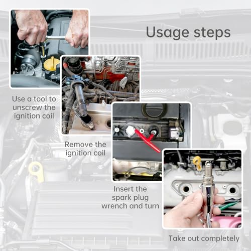 Spark Plug Socket Wrench, T-Handle Remover Installer 5/8 Inch 13/16 Inch, Removable Spark Plug Removal Tool for Cars, Motorcycles, Lawn Mowers