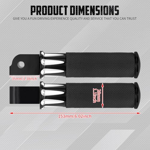 Motorcycle Passenger Foot Pegs Rear Footrest Fit for Softail Breakout 114 FXBR Deluxe FLFB Low Rider FXLR Street Bob FXBB FXDR LiveWire (Black) - color: Black