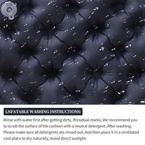 Inflatable Seat Cushion 16”, No Pump Needed, Portable Lightweight Waterproof Seat Pad for Stadium, Travel, Camping, Office & Car, Pressure Relief - color: Black
