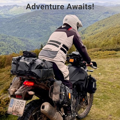 Odinsberg 30L 100% Waterproof Motorcycle Tail Bag Motorcycle Saddlebags Backpack Multifunctional Dry Bag Soft Luggage For Motorbike Saddle Back Seat Rear Rack Sissy Bar Side Panniers Dual Sport Bike - size: 30L