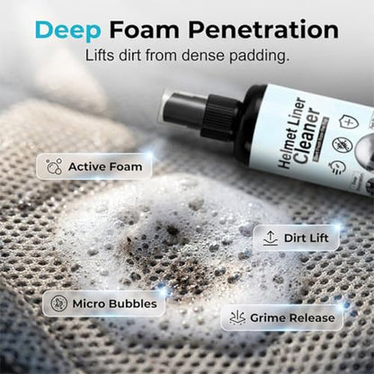Helmet Liner Cleaner & Deodorizer Spray, Motorcycle Helmet Cleaning Kit, Motorcycle Helmet Liner Care Kit (2PCS) - color: 2PCS