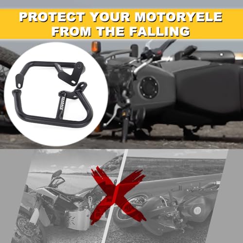 Engine Guard Crash Bar Fit for Vitpilen/Svartpilen 401 2024-2025 | Steel Motorcycle Frame Protector Bumper, Black Powder Coated Finish, Bolt-On Installation Kit Included