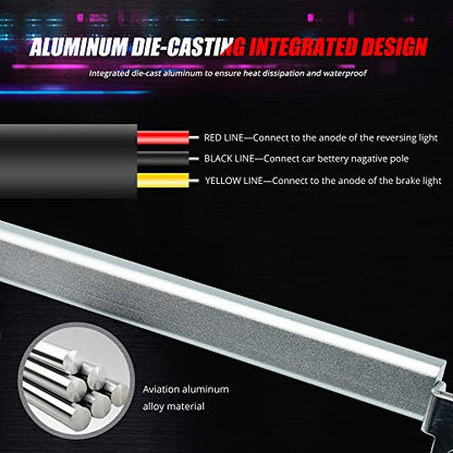 Rear License Plate Frame LED Light Bar - 7.41 Inch 45x5630SMD Chips White & Red for Cars SUVs Trucks RVs - All-in-One With Brake Lights - 1-Pack