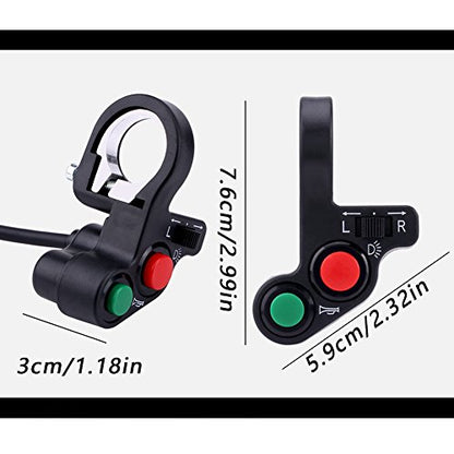 Motorcycle Handlebar Switch,Motorbike 22mm(7/8inch) Handlebar Switch Motorcycle Headlight Turn Light Horn On/Off Push Button