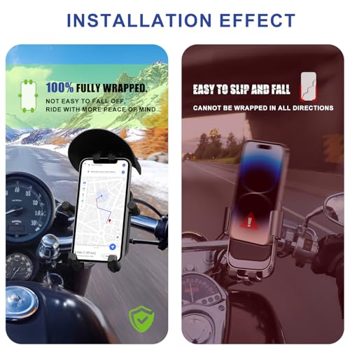 MFGZD Motorcycle Phone Mount Holder Handlebar Clamp With Vibration Dampener, Anti-Shake Adjustable Handlebar Cellphone Clamp Mount For Motorcycle ATV Bicycle Scooter Moped Bike Stroller, 4.8-7" Phones - color: Handlebar Mount