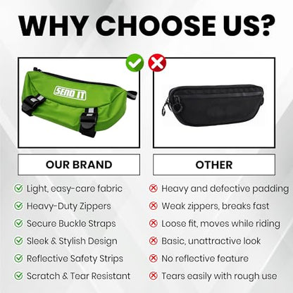 Waterproof Dirtbike Handlebar Bag | Compact Motorcycle Handle Bar Storage Pouch | Universal Fit Dirt Bike Bag for Trail & Adventure Riding | Durable Surron Bar Bag - Green - color: Green