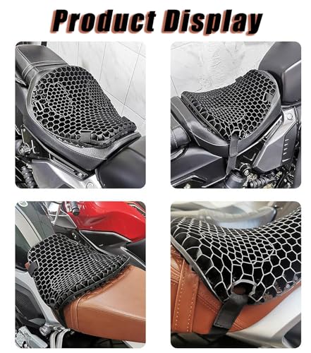 Motorcycle Gel Seat Cushion for Kawasaki Z900RS Z900 RS Z 900RS, Shock Absorption & Breathable Motorcycle Seat Pad for Daily Riding & Long Trips, 3D-Honeycomb Structure
