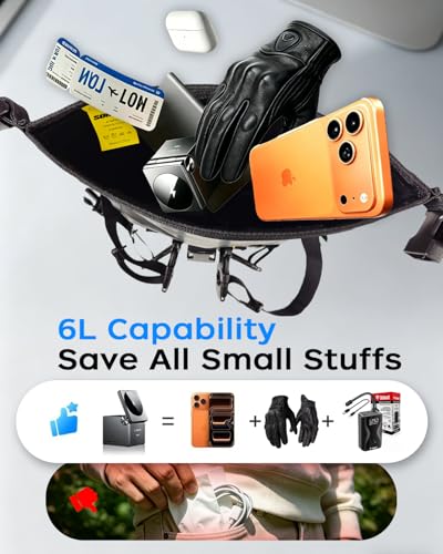 Waterproof Motorcycle Crash Bar Bag 6L, Motorcycle Tail Bag Luggage with Shoulder Straps, Dry Bag Saddle Bag Used in Saddle Rack Rear Fender for Travel & Adventure (Black) - color: Black