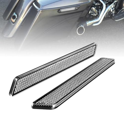 Clear Saddlebag Reflector Inserts Compatble for Harley Davidson Street Glide Electra Glide Road Glide Road King Ultra Limited 2014-2025 - color: Clear