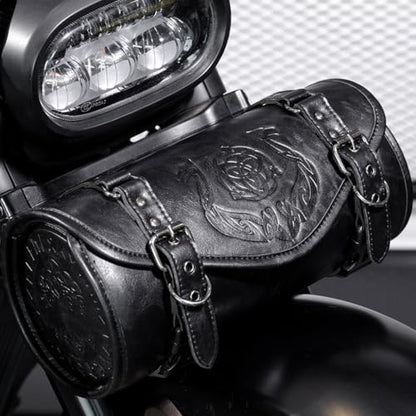 Motorcycle Tool Bag Waterproof PU Universal Saddlebag Front Fork Bag