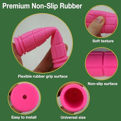 2 Pairs Bike Handlebar Grips for Bikes - color: Black and Pink