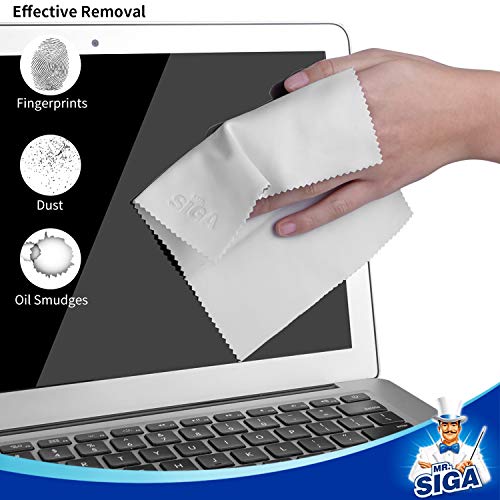 MR.SIGA Premium Microfiber Cleaning Cloths for Lens, Eyeglasses, Screens, Tablets, Glasses, 12 Pack, 6 x 7 inches (15 x 18 cm), Navy/Gray - size: 12 Pack-6 X 7 inch
