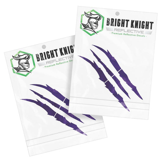 Bright Knight Decals Reflective Claw Mark Car Decals for Men - Purple 6 Pcs 3M Vinyl Car Stickers and Headlight Decal for Vehicles - Scratch Cover for Night Visibility, Made in USA, Pack of 2 - color: Purple, size: 2 pk
