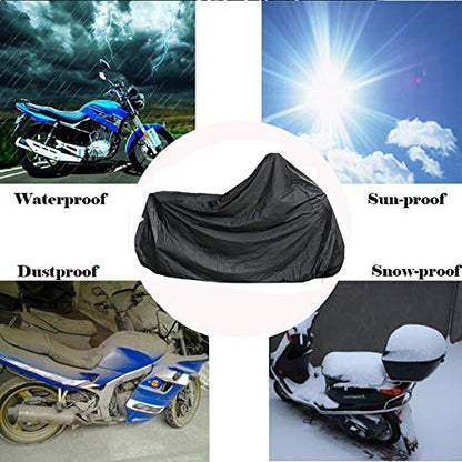 J&C 115x43x55Inhces Motorcycle Cover Waterproof Dust-Proof Outdoor Rain UV Protector Motorbike Covers for Motorcycle - size: XXXL