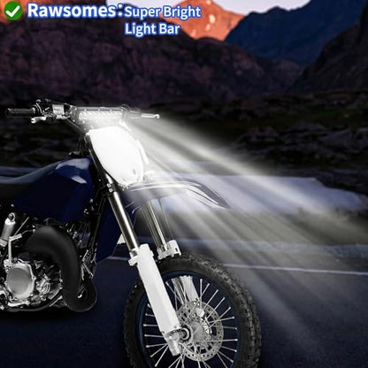 60W 4200LM Dirt Bike LED Light Bar, 12V Plug & Play Motorcycle Handlebar Light Kit for 7/8" CRF XR KX KLX TTR PW RM Pit Bike ATV UTV, Universal Front Auxiliary Driving Light