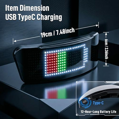 Smart LED Helmet Light with APP Control – 4-in-1 Motorcycle & Cycling Helmet Taillight with Auto Speedometer, Turn Signals, Brake Light & Programmable Display – HD RGB LEDs, Waterproof