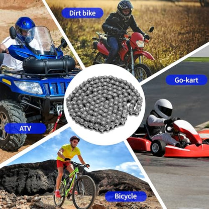 25 Roller Chain 132 Link with 10 Master Links and Chain Breaker, #25 Drive Chain Compatible with Razor MX500 MX650 SX500 Dirt Bike XRF500 MiniMoto, Fit for Motocross/Mini Bikes/Electric Dirt Bikes - size: 132Link
