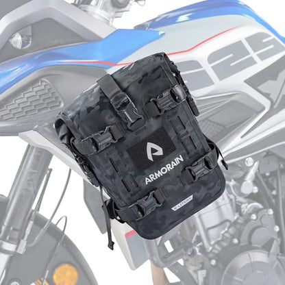 Motorcycle Crash Bar Bag Waterproof Storage Capacity 6L/8L Bumper pack Fender pouch Universal motor kit bags (6L Black Camo) - color: 6L Black Came