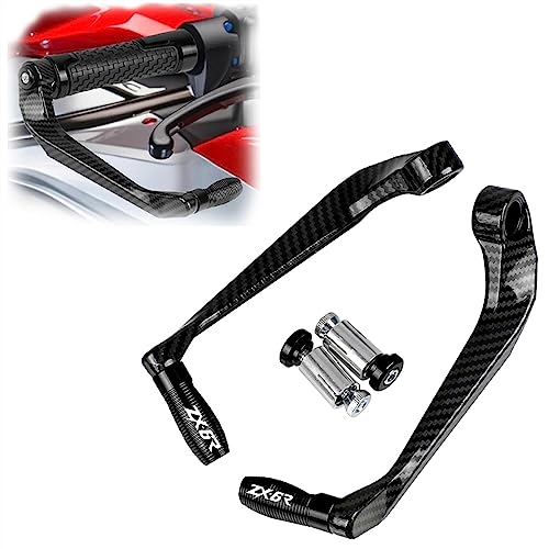 Lever Hand Guard for Kawasaki ZX6R ZX 6R ZX-6R All Year Motorcycle Accessories Handlebar Grips Brake Lever Guards Protector(Black) - color: Black