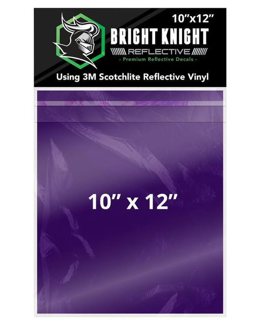 Bright Knight Decals Purple 3M Reflective Tape - 10x12 Flat Sheet Vinyl Motorcycle Helmet Stickers, Waterproof Safety Vinyl Wrap, Reflective Stickers for Helmet, Hard Hats, Cars, Bikes & Rims - color: Purple, size: 10x12