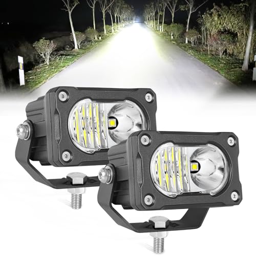 Muto-Beam LED Pods, 2PCS 3Inch Driving Lights 40W Spot Flood Combo Fog Light Off Road LED Cubes Backup Lighting Auxiliary Light Ditch Lights for Truck ATV UTV Motorcycle SUV Jeep Dirt Bike - size: Combo