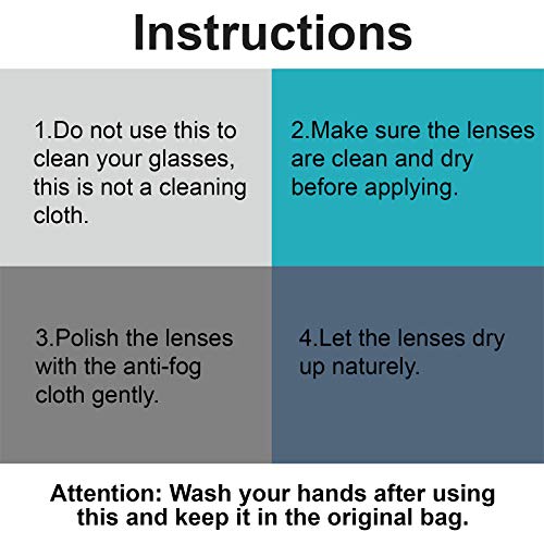 Anti Fog Wipes Nano Anti Fog Cloth Defog Reusable Cleaning Cloth for Glasses Goggles Motorcycle Helmet Eyeglass Camera Lens (3 Pieces)