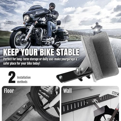E-Track Dirt Bike Wheel Chock Multi-Angle Adjustment Fits Floor or Wall E-Track, Heavy-Duty Accessory for Trailers Dirt Bikes Bicycles (1Pack) - size: 1 Pack