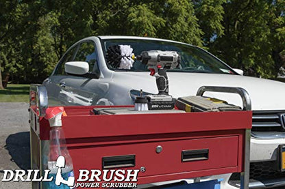 Car, Motorcycle, Truck, Boat - Cleaning Supplies – Drill Brush – Soft White Detailing Brush Kit - Car Wash - Spin Brush - Wheel Cleaner - Interior, Vinyl, Upholstery, Fabric, Leather Seat Cleaner - color: White