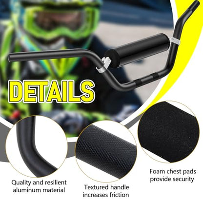 2 Pcs 7/8" 22mm Dirt Bike Handlebars with Foam Pad Atv Motorcycle Handlebars for Motocross Atv Dirt Bike Ebike (Black)