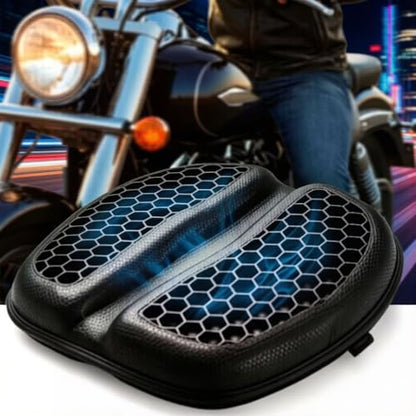 Motorcycle Seat Pad, 3D Honeycomb Breathable Shock Absorbing Cushion for Rider & Passenger, Universal Comfort Seat Accessory for Long Distance Riding