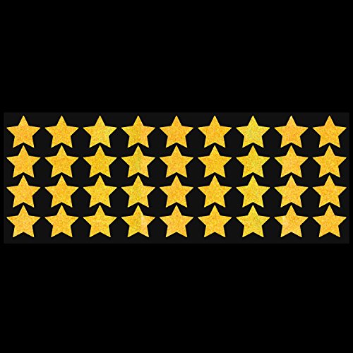 LiteMark Reflective Yellow 1 Inch Stars Sticker Decals for Helmets, Bicycles, Strollers, Wheelchairs and More - Pack of 36 - color: Yellow
