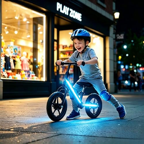USB Battery Box COB LED Scooter Bike Ambient Light, 8 Lighting Modes, Waterproof No-Wiring Safety Warning Flexible Strip Light for Electric Scooter, Bicycle, Kids Balance Bike - color: Blue
