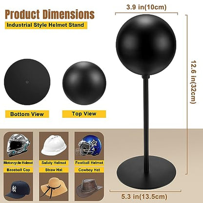 motofans® Helmet Stand Metal, Rotation Metal Stand Desktop Hanger Rack Helmet Stand Display for Motocycle Helmet, Caps,Hat, and Rugby Helmet - color: 2pack