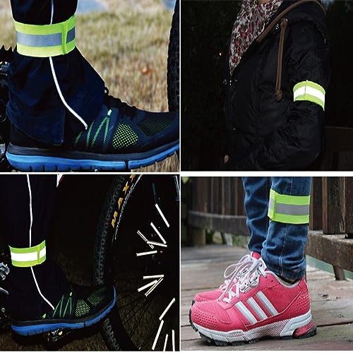 Reflective Bands for Night Walking 10PCS Reflective Wristbands Reflective Arm Bands for Runners Reflective Ankle Bands Cycling Reflective Running Gear - color: Orange
