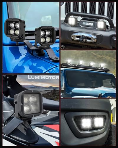 X-Series 3'' Cube CREE LED Pod Lights 2Pcs, 2026 New Spot Flood Combo Beam Offroad Ditch Fog Lights Driving Light Bar for Truck Jeep Pickup ATV UTV Motorcycle