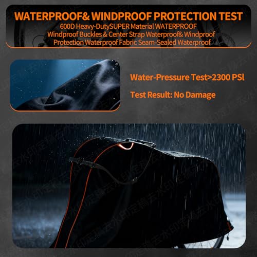 Bike Cover for 1/2/3Bike-900D Heavy Duty Waterproof Bicycle Cover&Outdoor Bike Storage Protection against Snow,rain|Bike Cover for eBike,Mountain,Road,Hybrid,Scooter,Beach Cruiser Bike(XL-2Bike Cover) - size: XL-2Bike Cover