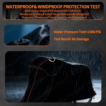 Bike Cover for 1/2/3Bike-900D Heavy Duty Waterproof Bicycle Cover&Outdoor Bike Storage Protection against Snow,rain|Bike Cover for eBike,Mountain,Road,Hybrid,Scooter,Beach Cruiser Bike(XL-2Bike Cover) - size: XL-2Bike Cover