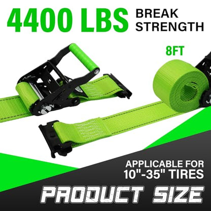 STARLEAPARTS E Track Ratchet Straps, 2 Pack 2“x8’ E Track Ratchet Tie Down Straps, 4400LBS Breaking Strength, Ultimate Heavy Duty eTrack Cargo Strap System for Trucks, Trailers, Vans - style: Accessories - 2PK Etrack straps