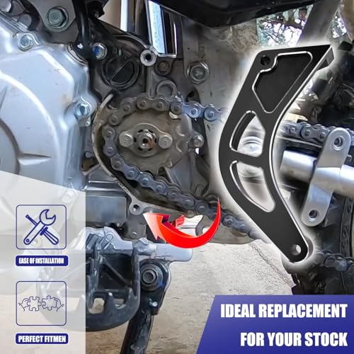 Canitu Black Front Sprocket Cover Guard,Motorcycle Aluminum Chain Guard Sprocket Engine Drive Cover Case Saver Protector Engine Case Protection for Honda CRF110 2013-2024 - color: Black