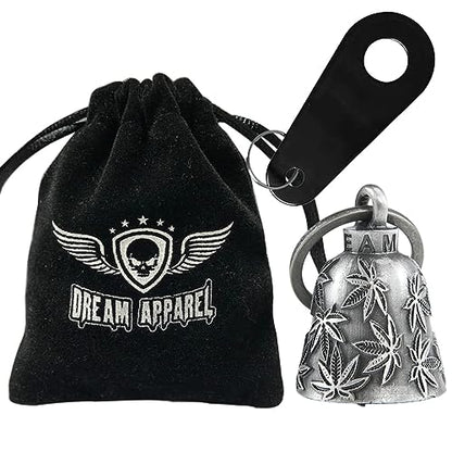 Dream Apparel Motorcycle Bell Guardian Angel Drive Away Gremlin, Biker Bell for Men Women Rider Riding, Good Luck Gift - color: Leaves