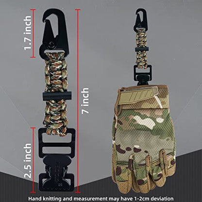 MELOTOUGH Tactical Glove Clip Holder Work Glove Holder Clip for Tactical Backpack, Tool Belt - color: Alligator Clip With Fire Starter Camo